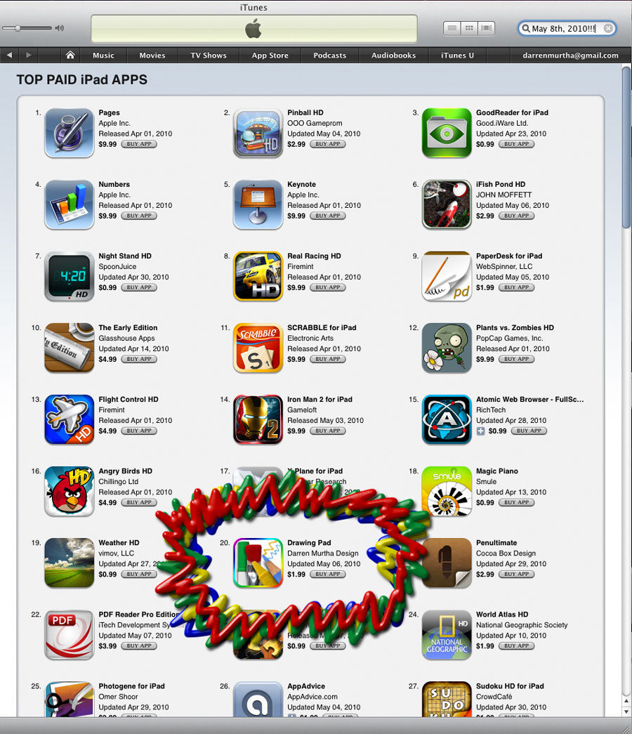 Drawing Pad in top 20 of all paid iPad Apps!
