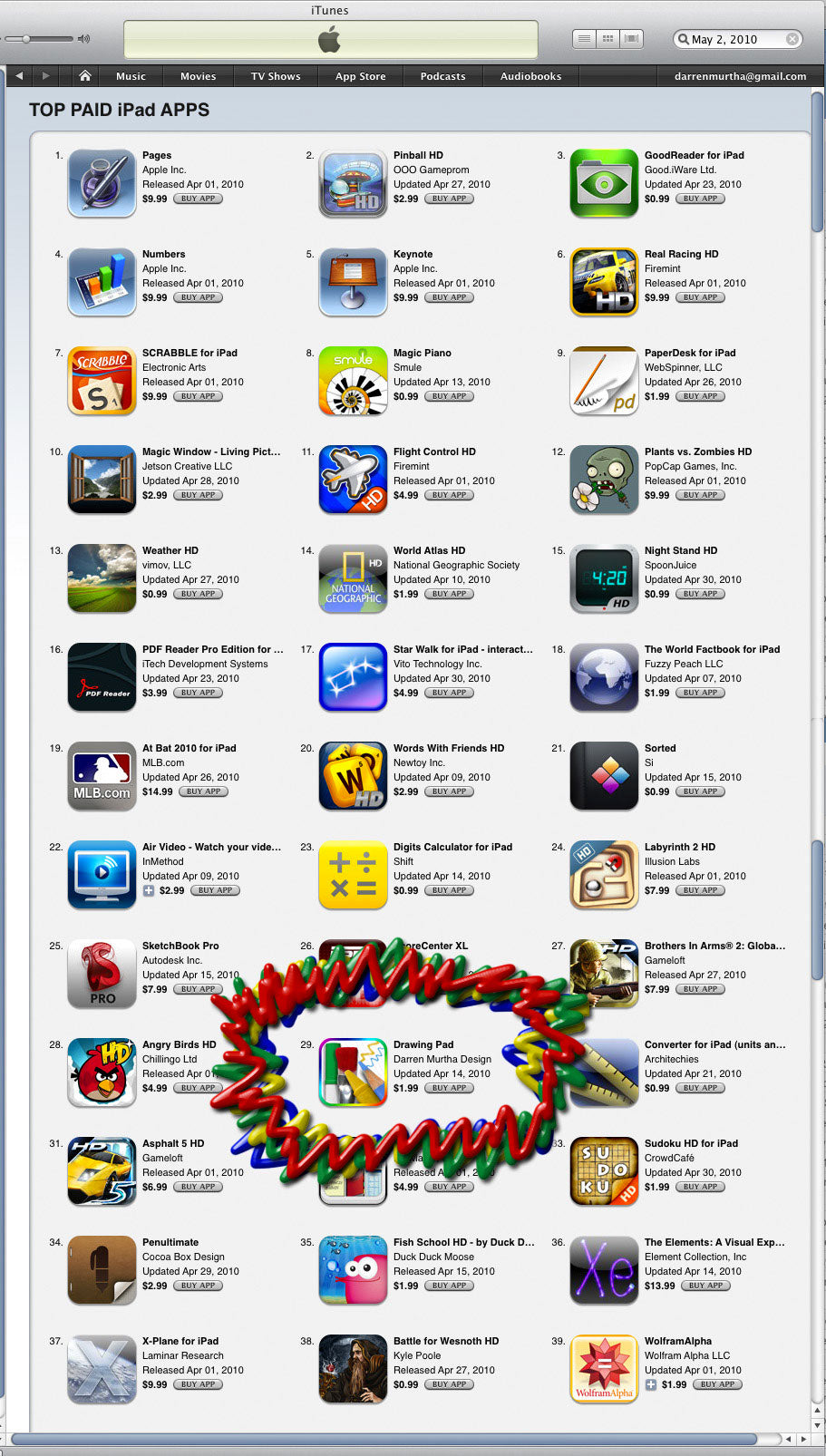 Drawing Pad in top 30 of all paid iPad Apps!